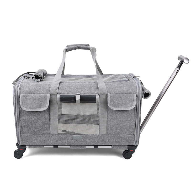 Foldable Pet Travel Carrier Trolley Box
