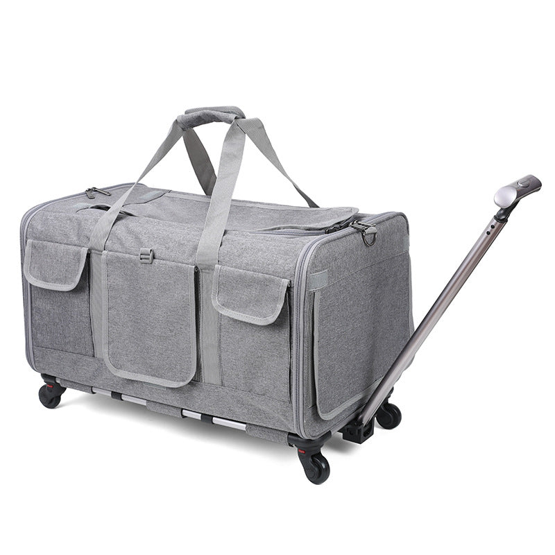 Foldable Pet Travel Carrier Trolley Box