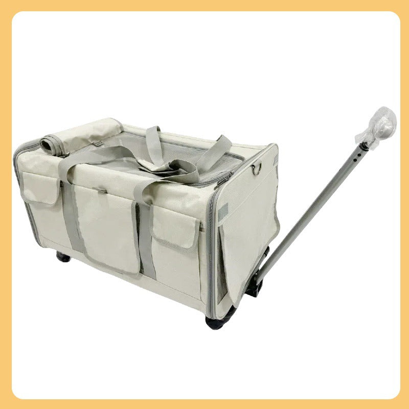 Foldable Pet Travel Carrier Trolley Box
